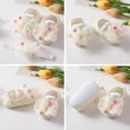 thumbnail image 6 of Toddler Girls Crib Shoes+Headband,First Walker Crib Shoes for Girl 0-18 Month Lightweight Soft Rubber Sole Mary Jane Prewalker Infant Summer Princess Shoes with Bowknot,Cotton Cozy Baptism Crib Shoes, 6 of 7
