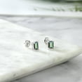 thumbnail image 5 of Gem Stone King 2.00 Ct Octagon 7x5mm Green Mystic Topaz 925 Sterling Silver Stud Earrings for Women Men, 5 of 5