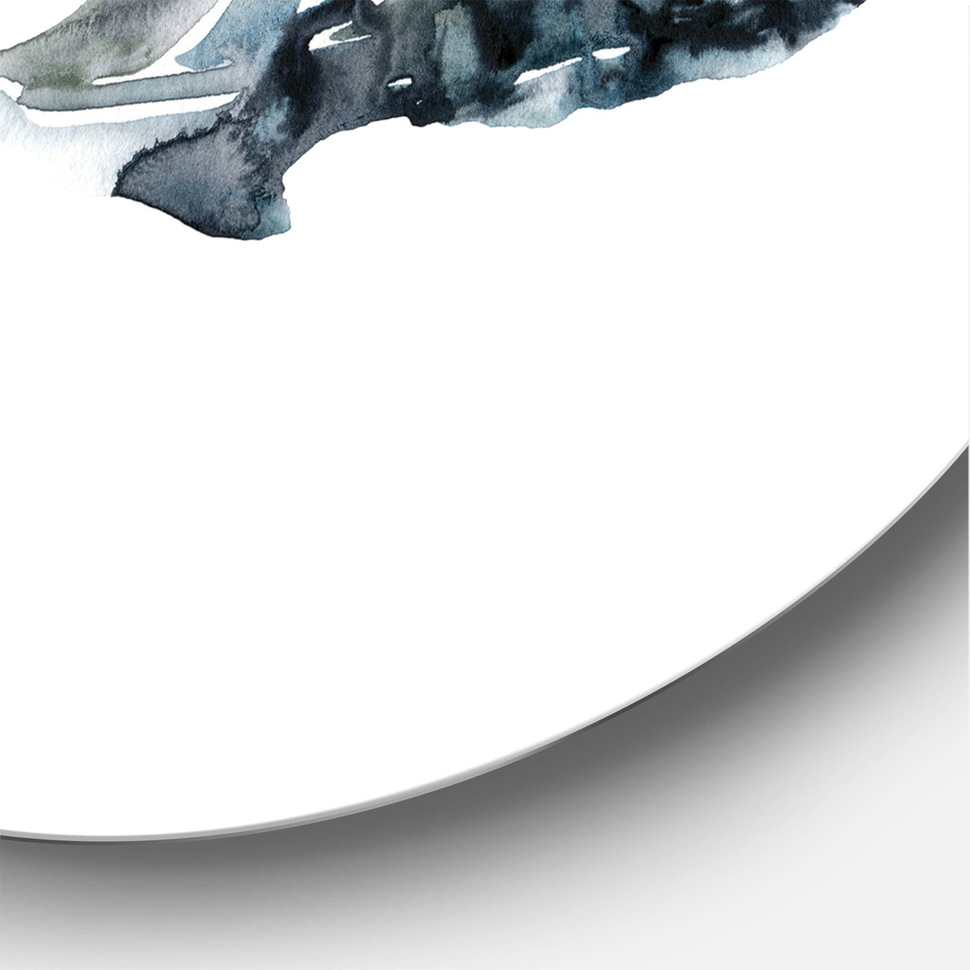 Designart 'Dark Blue Mountain Landscape Winter Minimalistic I' Modern Circle Metal Wall Art 23x23 - Disc of 23