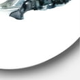 thumbnail image 3 of Designart 'Dark Blue Mountain Landscape Winter Minimalistic I' Modern Circle Metal Wall Art 23x23 - Disc of 23, 3 of 5