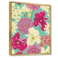 thumbnail image 3 of Designart 'Vintage Yellow and Pink Flowers' Traditional Framed Canvas Wall Art Print, 3 of 5