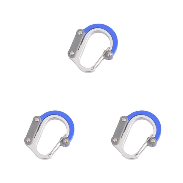 Soidarity Mosquetón para exteriores Aleación de aluminio Plegable Rotación Camping Hebilla Azul Type1 NO1