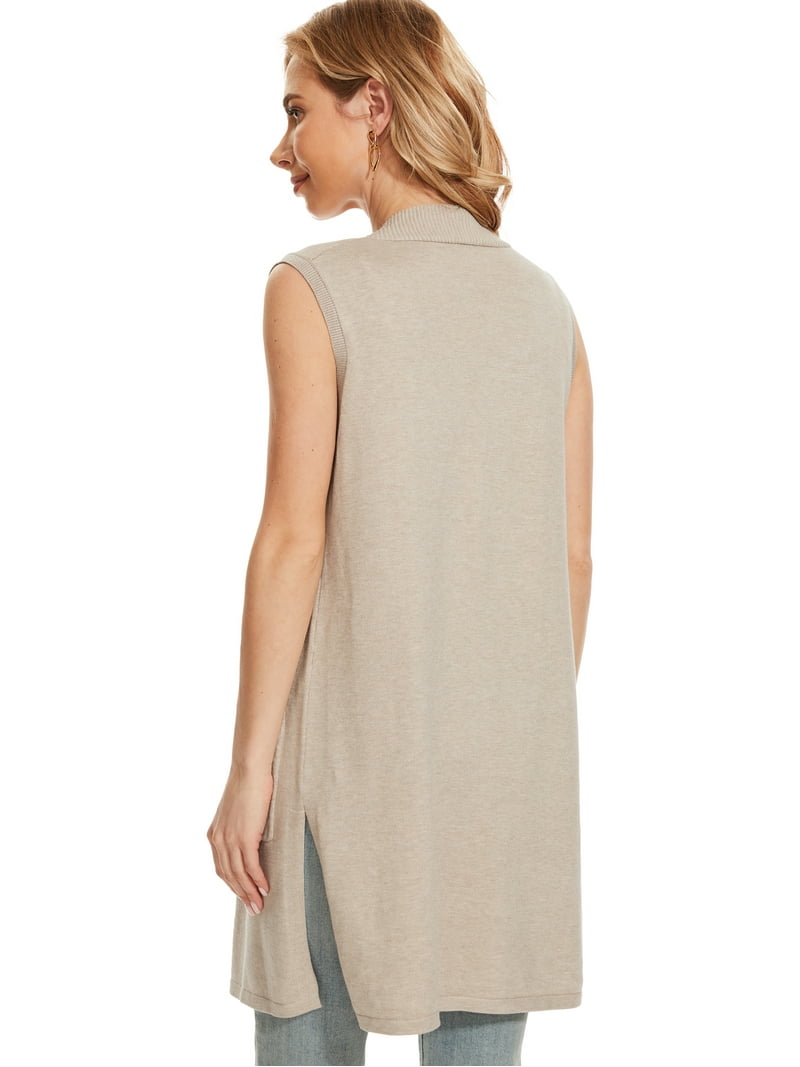 Moss Rose Lightweight Sleeveless Knitted Cardigans Vest for Women