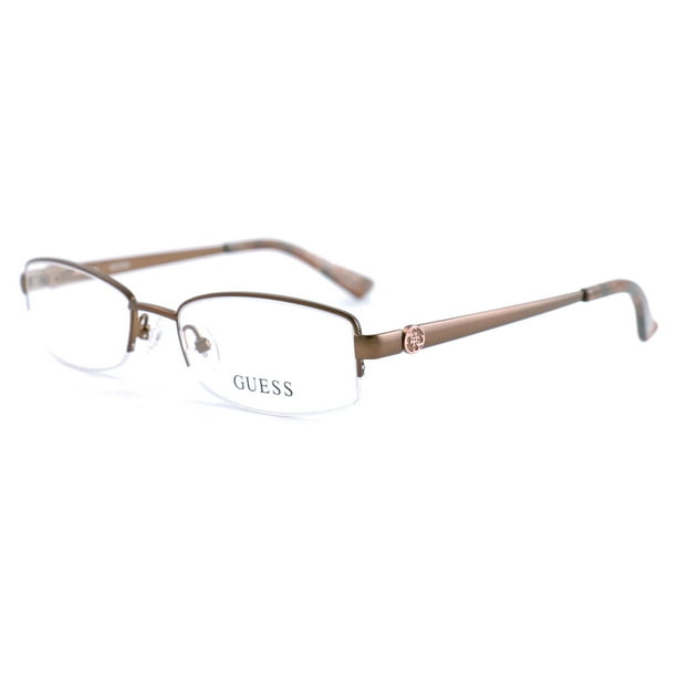 Guess Eyeglasses Women GU2525 049 Metallic Brown 50 17 135 Semi Rimless