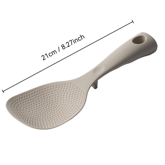 SLYNSHome Standing Silicone Rice Spoon Paddle,Gray Rice and Potato Servers Heat Resistant Rice Scooper