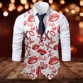 thumbnail image 2 of ZTKWD Mens Suits Vest Valentines Heart Print Pattern Button Down Blazer Fashion Lightweight Slim Casual Suit Jacket, 2 of 5