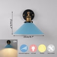 thumbnail image 4 of FSLiving USB Charging Dimmable Cordless Remote Control Battery LED Wall Lamp Fixture Low-Voltage 5V LED Modern Design Macaroon Blue Wall Sconce for Laundry Dorm Bedroom - 1 Pack, 4 of 7
