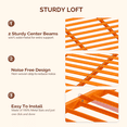 thumbnail image 3 of Zimtown Queen Size Loft Bed with Reversible Ladder, Metal Bed Frame for Adults, Guardrails, Space-Saving, Orange, 3 of 7