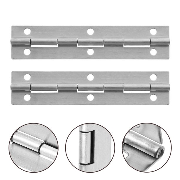 OUNONA Bisagra Continua De Inoxidable Para Puerta Color Plata Con Soporte Estable Y Sin Desalineación