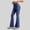 Blue, variant on Women's High-Waisted Flared Yoga Pants with Striped Design for Running and Fitness