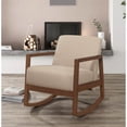 thumbnail image 3 of Miekor Furniture Rocker Accent Chair Modern Living Room Plush Cushion Brown Soft Upholstery Hardwood Frame Elegant Style Comfort Relax W5U010, 3 of 5