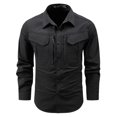 thumbnail image 3 of Havenx Fishing Shirts for Men Long Sleeve Button Down Upf 50+ Shirt with Zipper Pockets Sun Protection Dress Summer Travel Work Hiking Fishing Cooling Clothes,Black M, 3 of 6