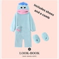 thumbnail image 6 of Wearable Big Mouth Creature Blanket Hoodie Onesie,Vibrant Hair Plush Hooded for Adult & Kid,Cozy Sleeping Bag Costume, 6 of 6