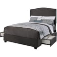 thumbnail image 1 of Newport Fabric Upholstered "Steel-Core" Platform Queen Bed/4-Drawers Gray, 1 of 1