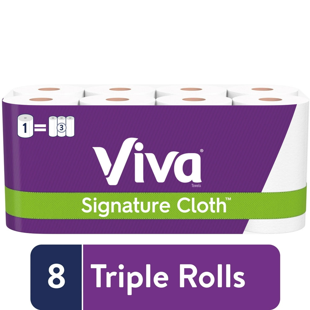 Viva Signature Cloth ChooseASheet Paper Towels, White, 8 Triple Rolls