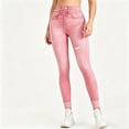 thumbnail image 6 of Favoffer Women's Imitation Denim Yoga Pants High Waist Tight Fit Hip Lifting Tummy Control Stretch Casual Trousers Outdoor Fitness Activewear, 6 of 7