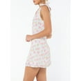 thumbnail image 4 of Liacowi Womens Summer Mini Floral Dress Pink Deep V Neck Open Back Sleeveless Party Dress, 4 of 9