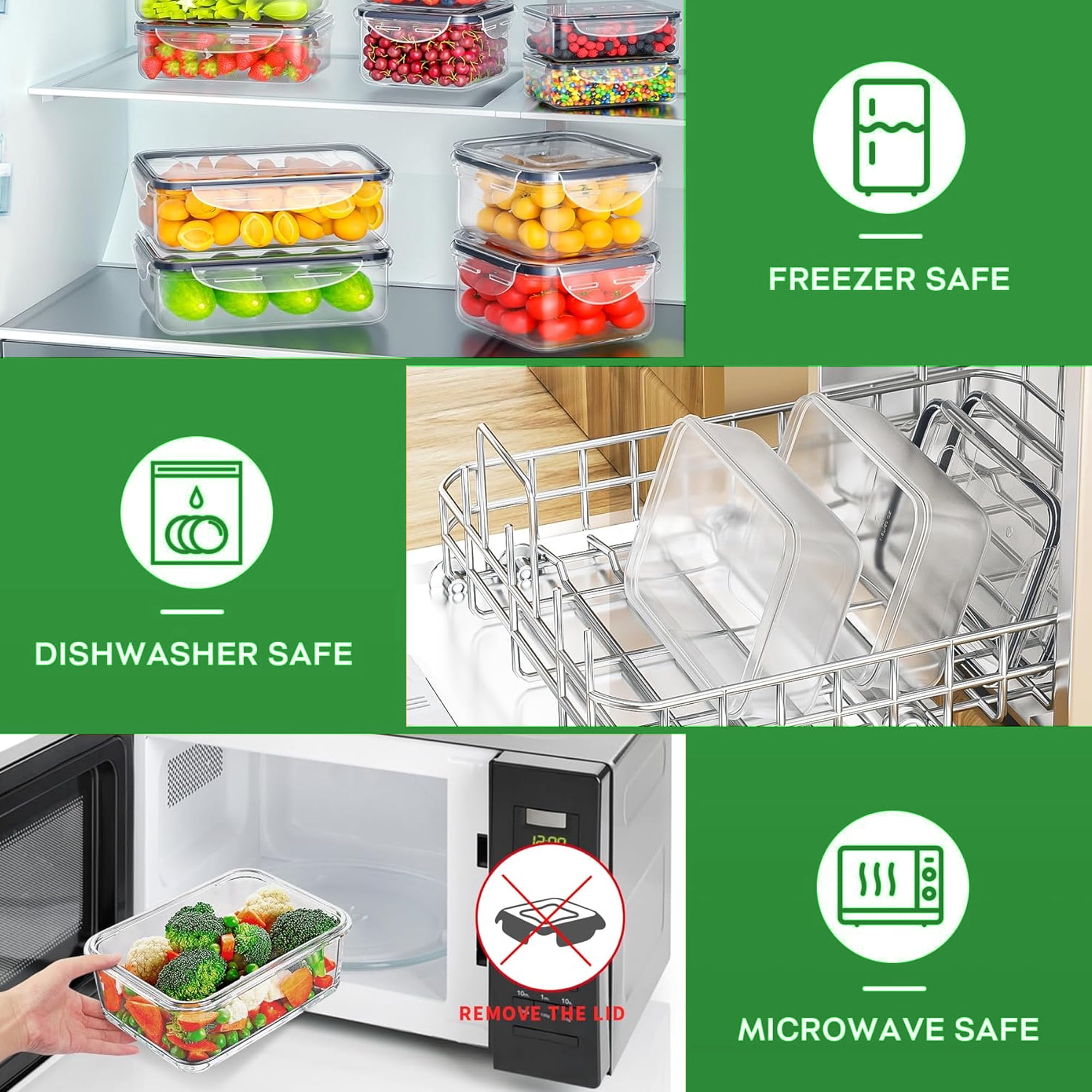 NEENCA 32 Pcs Airtight Food Storage Containers Set,Plastic Kitchen and Pantry Organization Canisters, BPA-Free, Leak-Proof