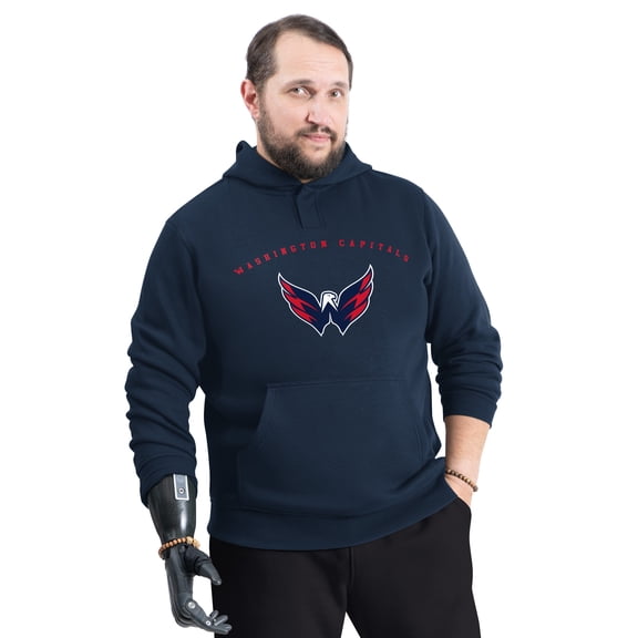 Men's G-III Sports by Carl Banks Navy Washington Capitals Adaptive Classic Team Arc Fleece Hoodie