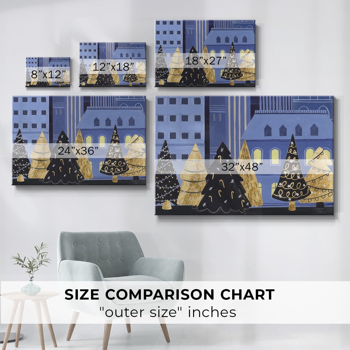 Holiday Night Collection A- Gallery Wrapped Canvas
