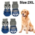 thumbnail image 1 of Calcetines para perros Calcetines antideslizantes para mascotas con refuerzo de goma Calcetines de punto para perros con suelas de tracción Protector de pata de perro para uso en interiores, 4PCS MFZFUKR 220515-3, 1 of 8