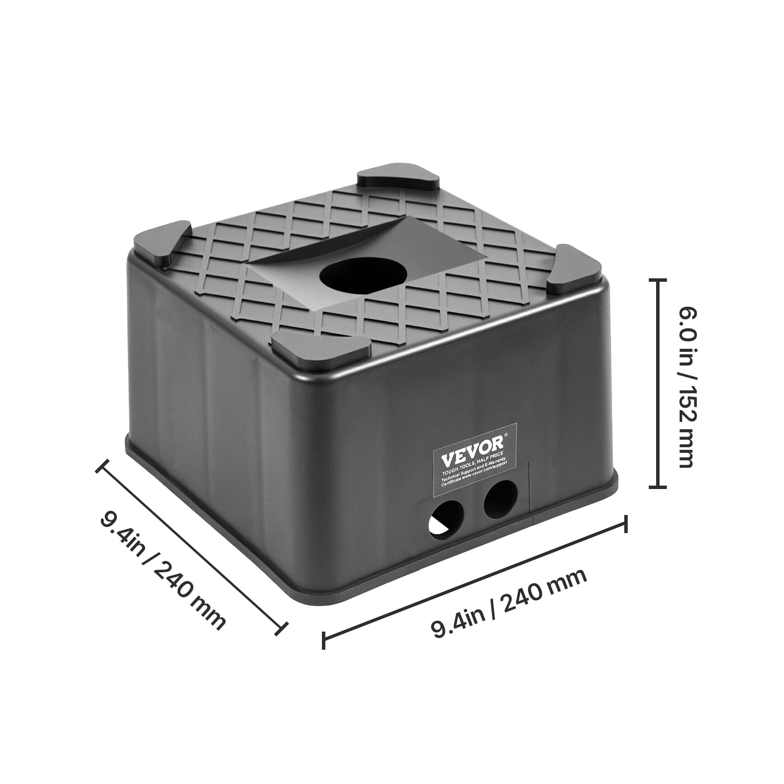 VEVOR Trailer Jack Block, 6" High Heavy Duty RV Leveling Block with 6000 lbs Capacity, RV Jack Stand, Motorcycle Stand,Stool,Camper Accessories for Travel Trailers,5th Wheels Class A/C Motorhomes