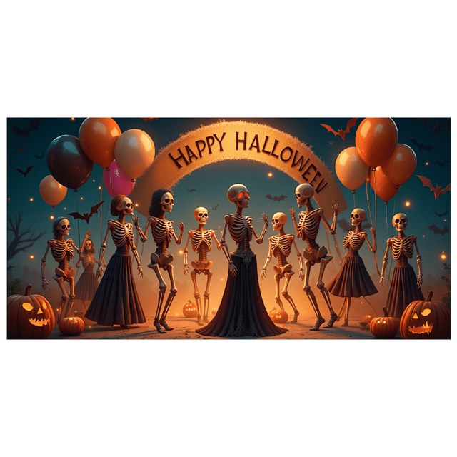 Colorful Balloons Happy Halloween Skeleton Theme Party Decoration for Halloween Party Autumn Celebration Dance Event