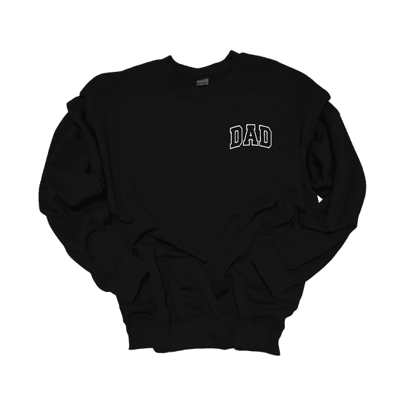 Trenz Shirt Company Mens Dad Left Chest Embroidered Crewneck Sweatshirt-Black-Small