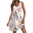 thumbnail image 1 of Pisexur Robe d'Été pour Femme 2024, Robe Midi Décontractée de Plage Sans Manches, Imprimé Floral, Robe d'Été Ample avec Poche, Tailles P à 2TG, 1 of 6