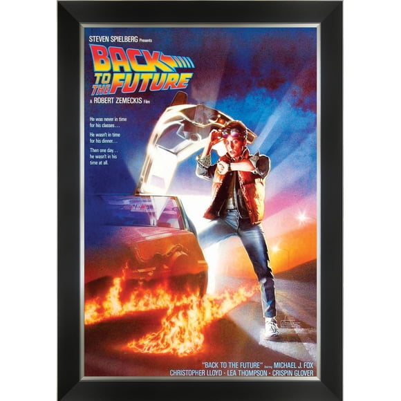 Back to the Future Michael J. Fox Vintage Framed Film Poster (33.5" by 23.5")