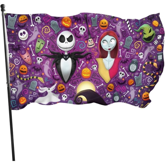 Christmas Skellington 3x5 Foot Flags Outdoor Flag Durable Fade Resistant Home Garden Decoration Flag