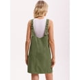 thumbnail image 4 of DARING DIVA Women's Loose Sleeveless Pinafore Mini Denim Dresses S Army Green, 4 of 7