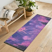 Yayeee Runner Rug for Bedroom 2'x6' Machine Washable Hallway Non Slip Mat, Neon Jellyfish