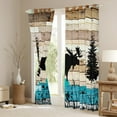 thumbnail image 3 of Homewish Wild Moose Curtains Pack of 2 (42x84 Each),Woodland Animal Curtains Blackout,Old Woooden Board Bedroom Curtains For Boys Kids,Luxury Bedroom Decor, 3 of 6