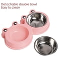 thumbnail image 3 of Cuencos dobles para perros y gatos, cuencos de acero inoxidable para mascotas con agua antideslizante para comida para mascotas, 3 of 5