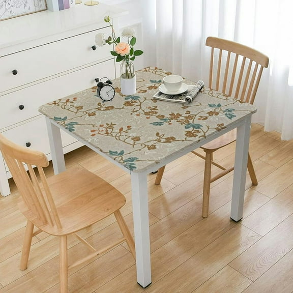 BANET Heavy Duty Vinyl Oilcloth Tablecloth PVC Waterproof Square Wipeable Spillproof Peva Tablecloth for Spring Outdoor Camping Picnic Rectangle white