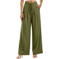 thumbnail image 3 of Plus Size Pants for Women Wide Leg High Waisted Casual Oversized Pants Women with Pockets S-3XL, 3 of 7