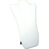 White Leather Padded Necklace Pendant Bust Showcase Display 14 1/8"