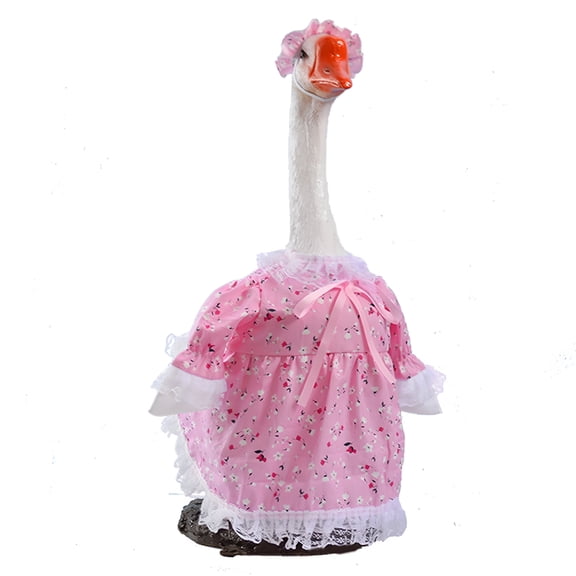XIBUFE Porch Goose with Outfit, Large 23 Inch Decorative Garden Goose Sculpture, Seasonal Holiday Decor for Home and Yard, Changeable Costume Goose Statue