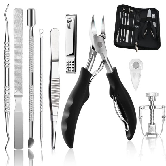 Kit de herramientas para uñas encarnadas Bcabo de acero inoxidable, 10 piezas