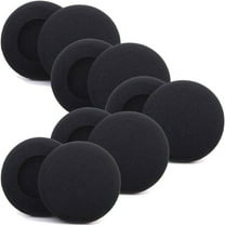 Foam Ear Pads for Stereo Headset Headphone Covers 46mm / 1.8" Stretch Replacement Soft Ear Cushions, Black, 5 Pairs