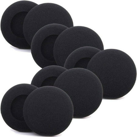 Foam Ear Pads for Stereo Headset Headphone Covers 46mm / 1.8 Stretch Replacement Soft Ear Cushions Black 5 Pairs