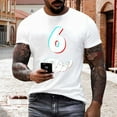 thumbnail image 1 of Tops para hombre, blusas y camisas de manga corta con cuello redondo para hombre, jersey informal con cuello redondo estampado para hombre, pantalones cortos deportivos para fitness, blusa de poliéste, 1 of 5