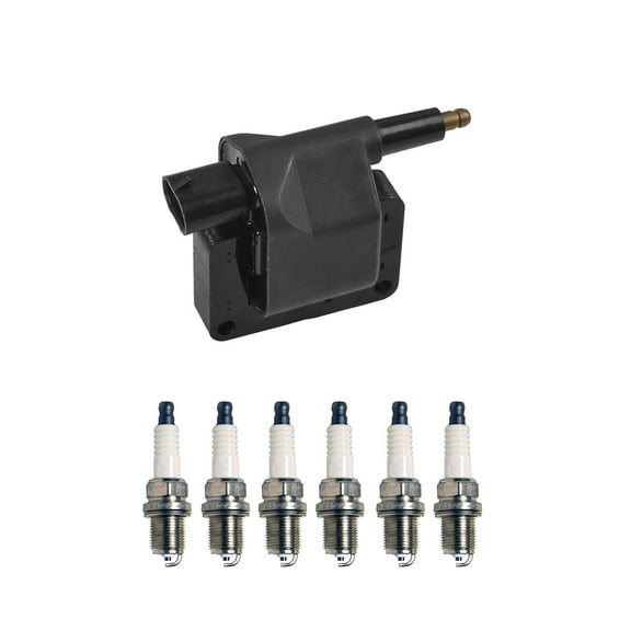 1 ISA Ignition Coil and 6 Denso Spark Plugs Compatible with  1992-1997 Dodge Dakota Ramcharger UF97