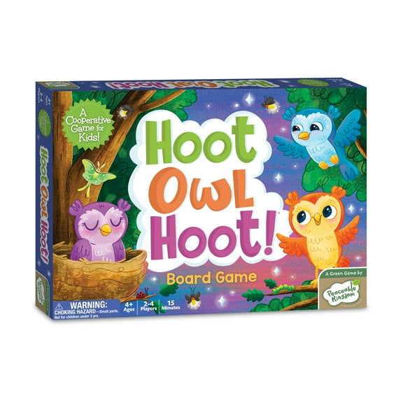 Peaceable Kingdom Hoot Owl Hoot Cooperative Color Matching Game for 2 to 4 Kids Ages 4Years and Up