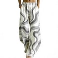 thumbnail image 3 of YOIAVIAOY Lounge Flared Pants for Women Comfy Floral Print Pleated Pant Elastic High Waist Wide Leg Palazzo Trousers White L, 3 of 9