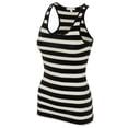thumbnail image 2 of KOGMO Womens Cotton Stripe Ribbed Racerback Tank Top, 2 of 5