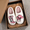 thumbnail image 2 of ichuanyi Women’s Plush Indoor House Slippers,Christmas Cute Pattern Winter Home Shoes Warm Cozy Non Slip Comfy Bedroom Closed Toe Slippers, 2 of 10