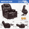 thumbnail image 3 of Sino Luban Dual Motor Power Lift Recliner Chair for Elderly with Massage and Heat, Electric Lift Chair for Adults with Extended Footrest, USB A&C, 2 Cup Holders (T6013-Faux Leather,Dark Brown,Medium), 3 of 10