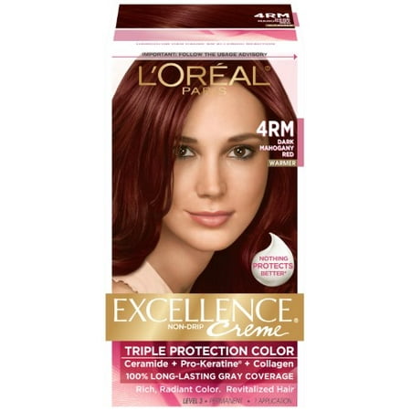 L Oreal Paris Excellence Non Drip Creme 4rm Dark Mahogany Red 1 Kit Pack Of 4